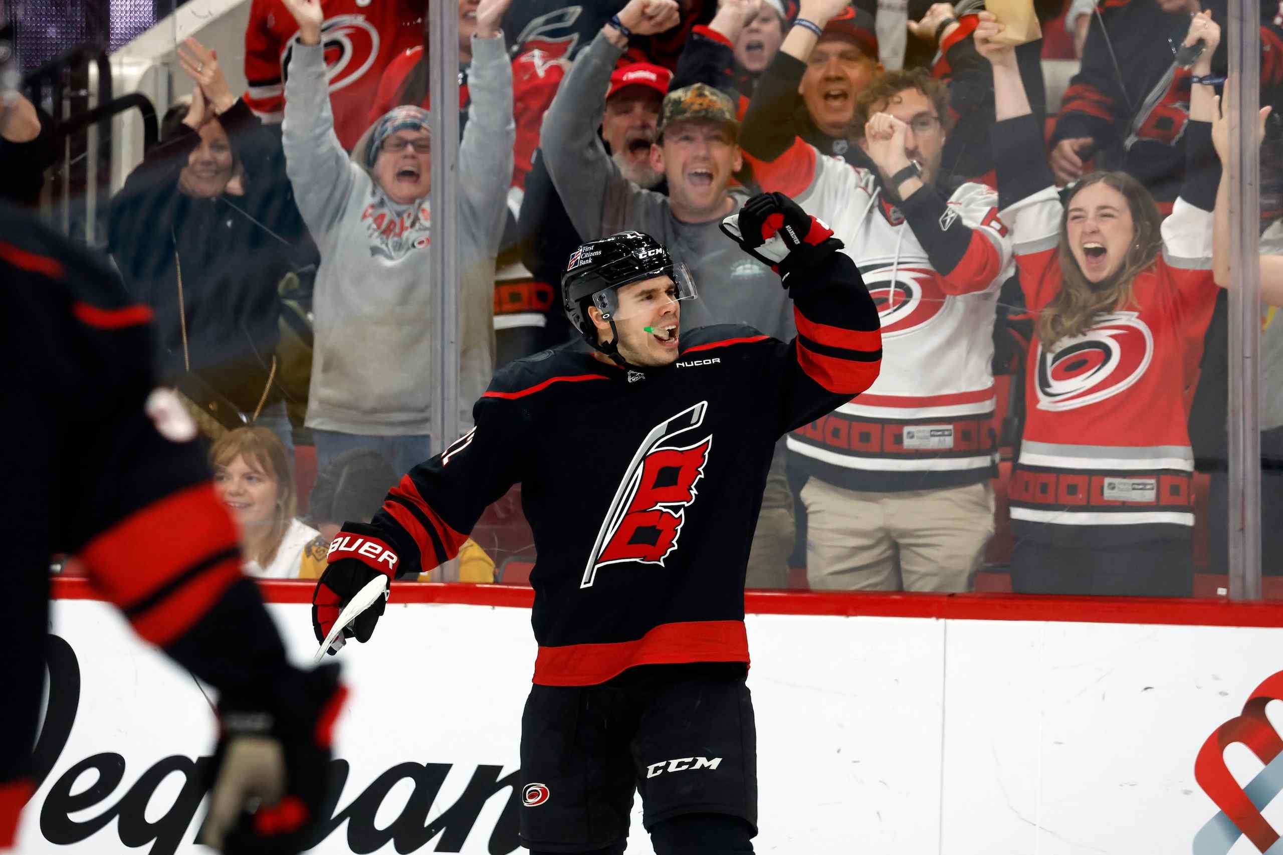 The Carolina Hurricanes' center Logan Stankoven.